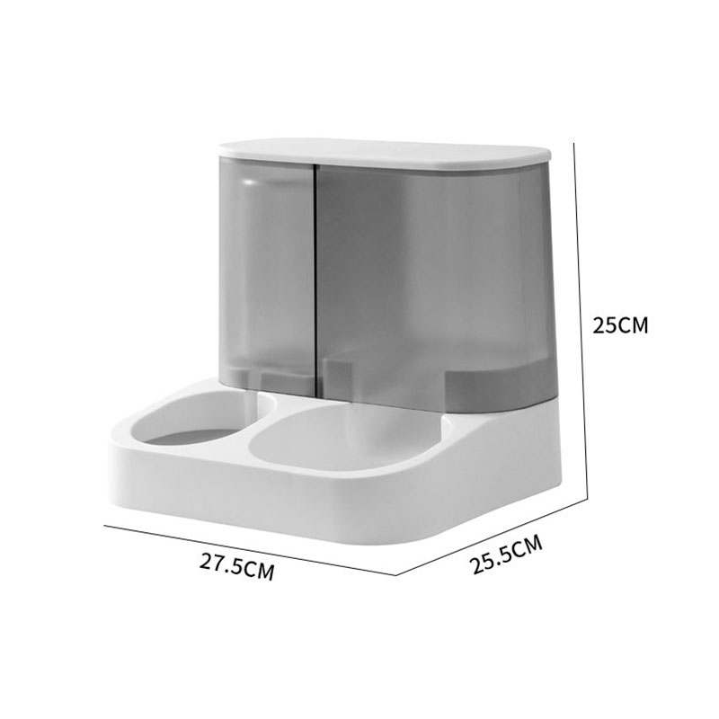Automatische voerbak voor katten, voer voor huisdieren, drinkwatercontainer, 2-in-1 kom, kitten, puppywaterdispenser, transparante hondenbenodigdheden